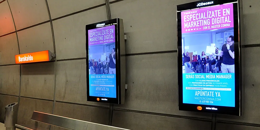 Pantallas digitales Metro Bilbao