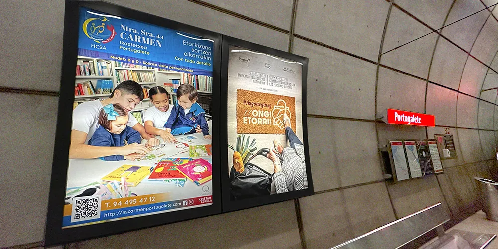 Mupis papel Oro Metro Bilbao